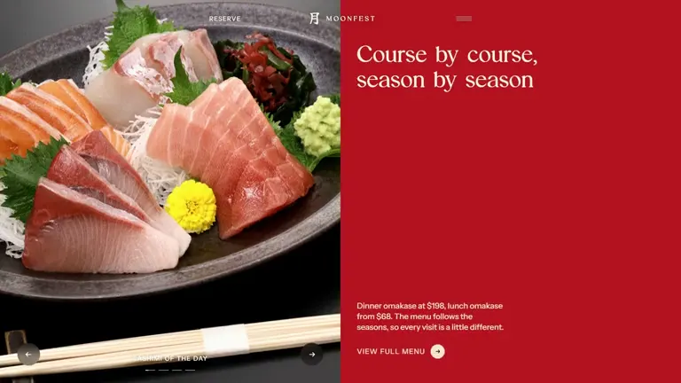 The omakase bar: a ready-made website design by Moonfest Studio