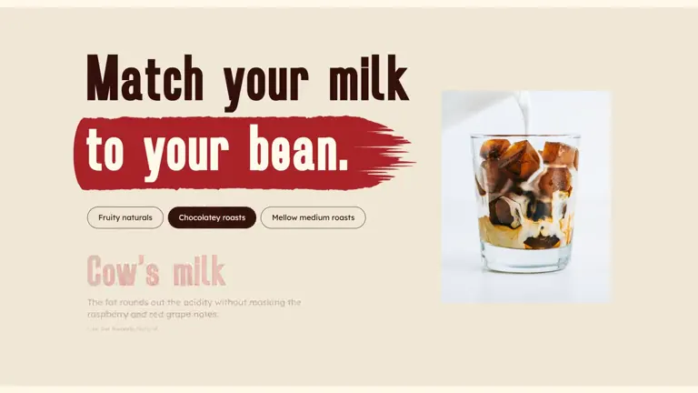 The coffee bar: a ready-made website design by Moonfest Studio